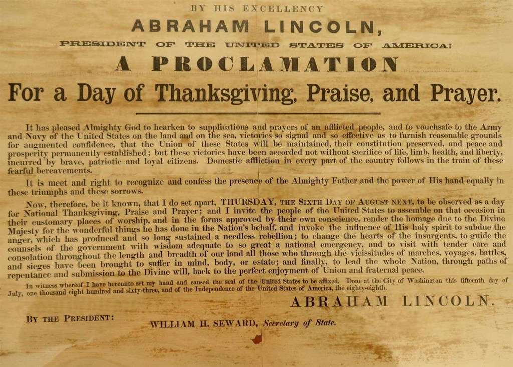 Lincoln's Thanksgiving Proclamation