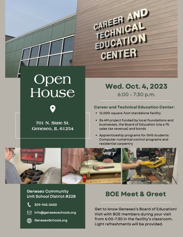 Career and Technical Education Center open house scheduled for Oct. 4